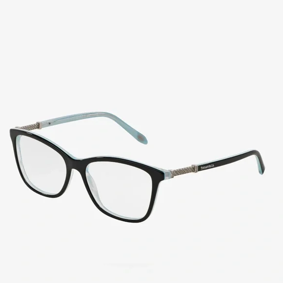 TIFFANY & CO BLACK ON TIFFANY BLUE STRIPED Prescription Glasses Frames 8193 - Picture 2 of 16